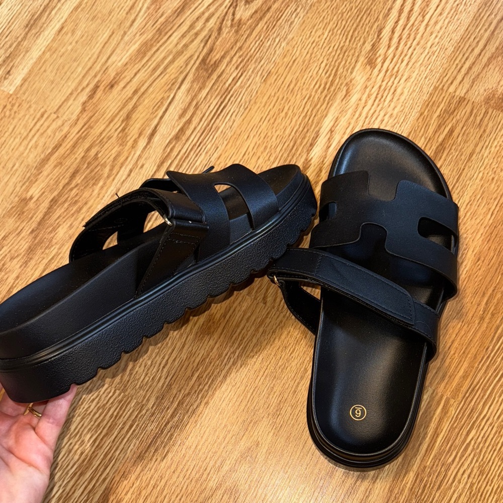 Black Slide Sandals